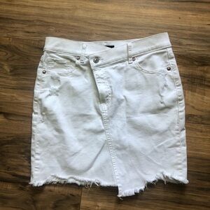 White jean skirt